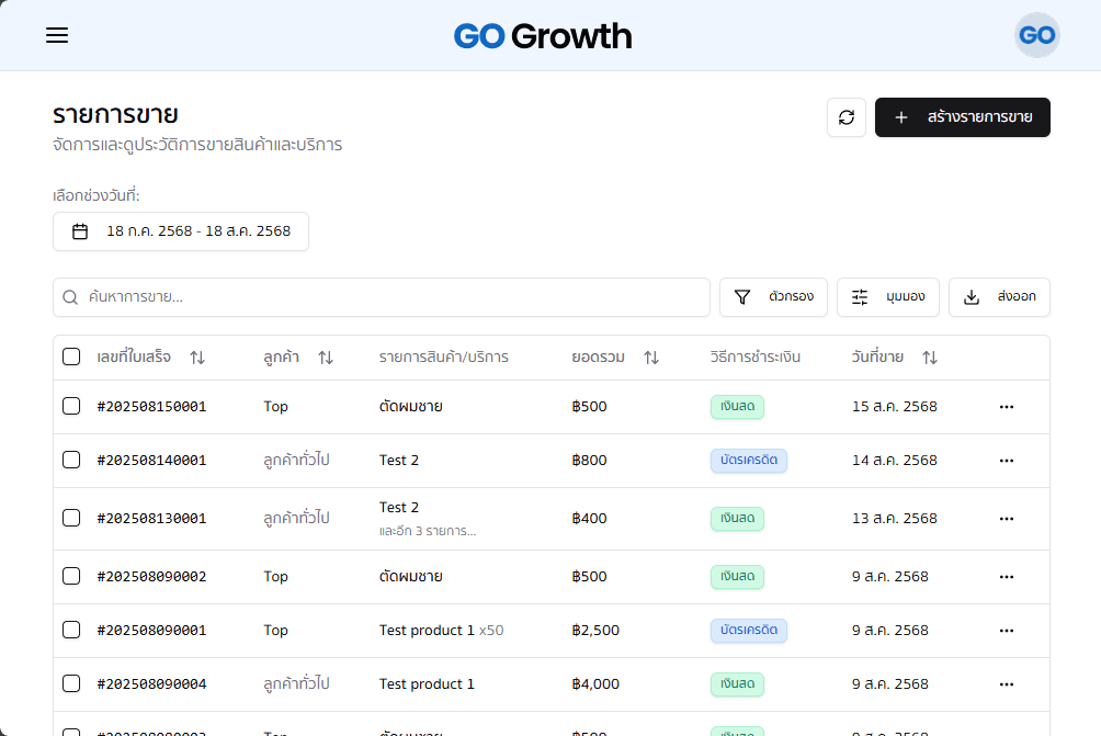 รายการขาย